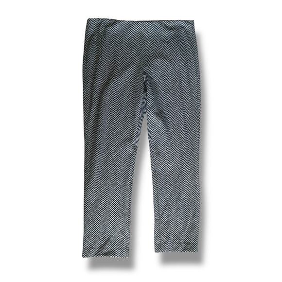 Chico's Juliet ankle painted herringbone high rise flat front pull on pants - Picture 5 of 8